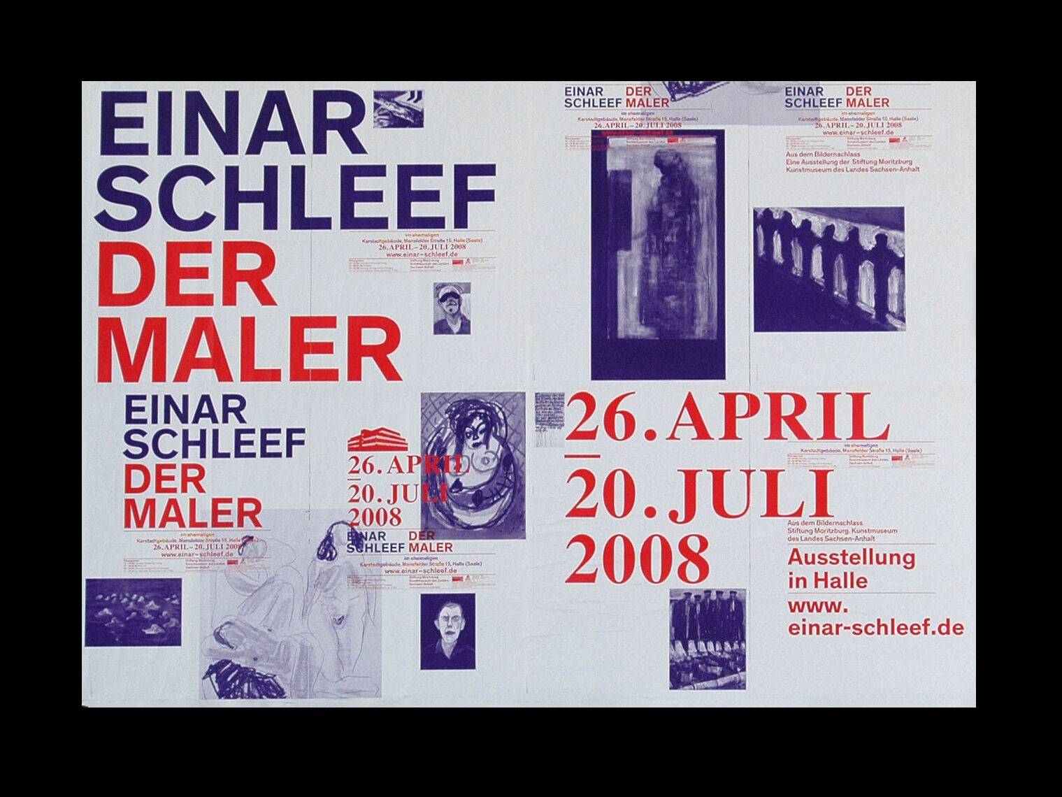 Visuelle Identität zur Ausstellung »Einar Schleef – Der Maler« für das Kunstmuseum Moritzburg, Halle