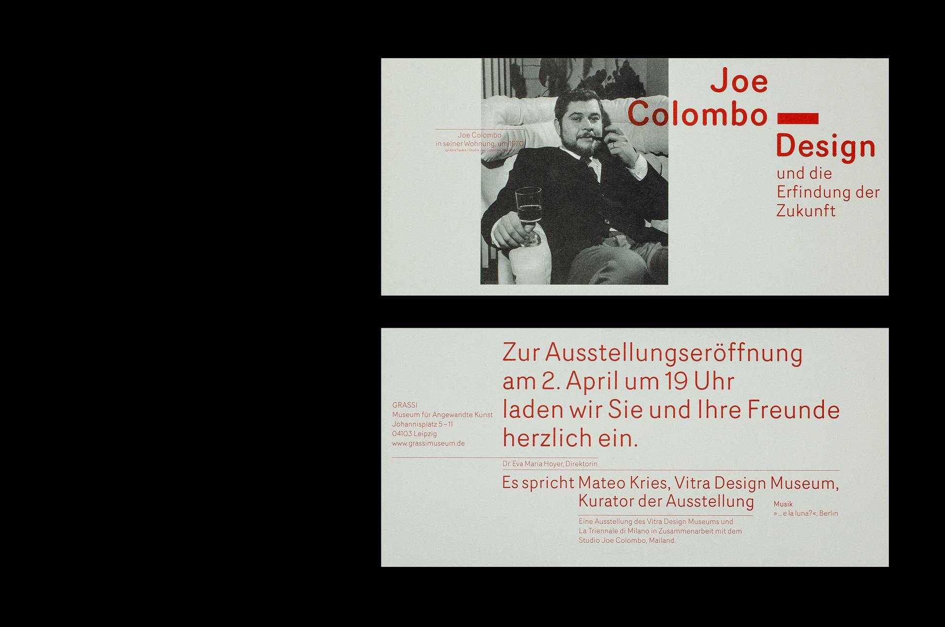 Visuelle Identität zur Ausstellung »Joe Colombo – Design und die Erfindung der Zukunft« für das Grassi Museum für Angewandte Kunst, Leipzig