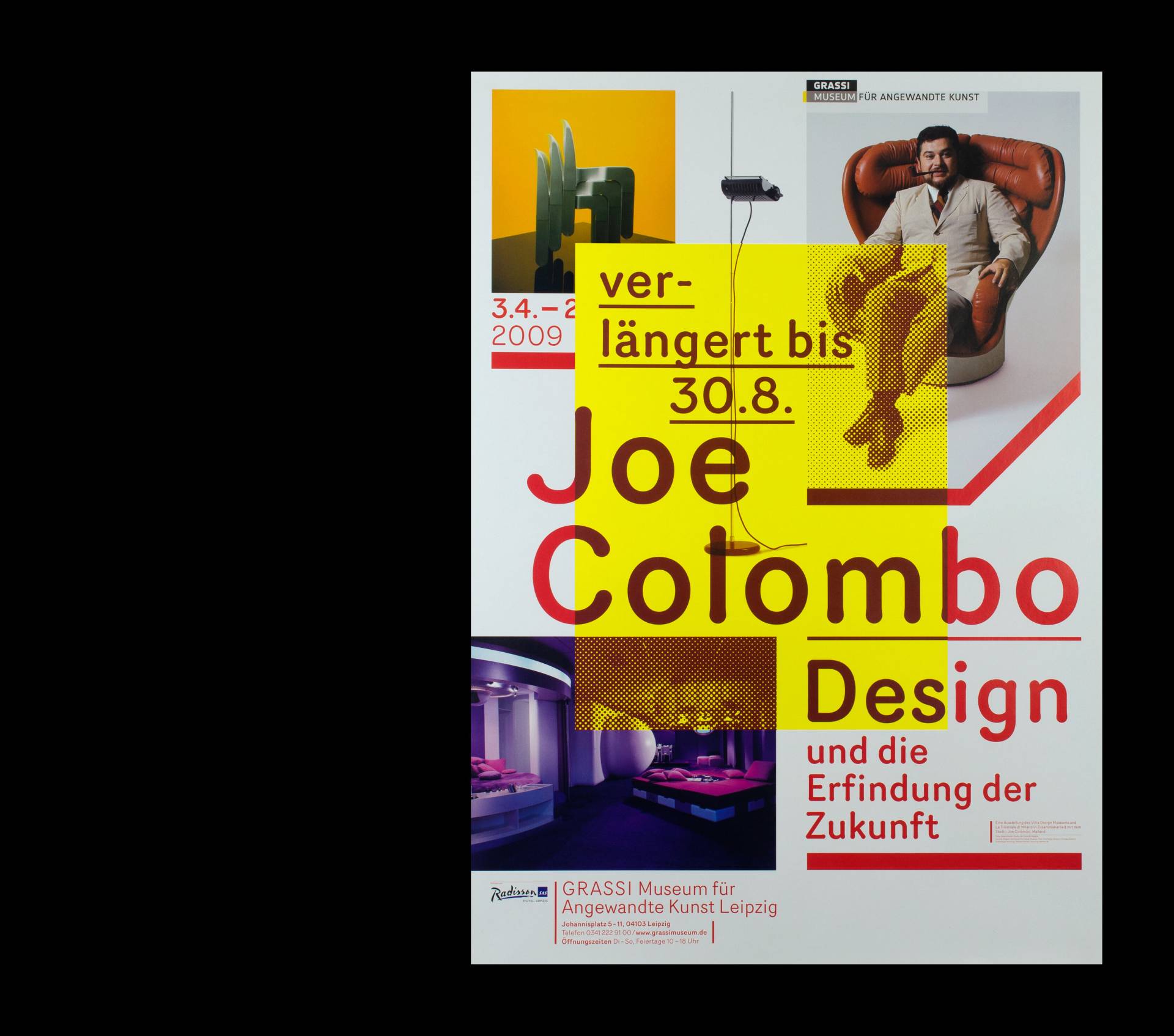 Visuelle Identität zur Ausstellung »Joe Colombo – Design und die Erfindung der Zukunft« für das Grassi Museum für Angewandte Kunst, Leipzig