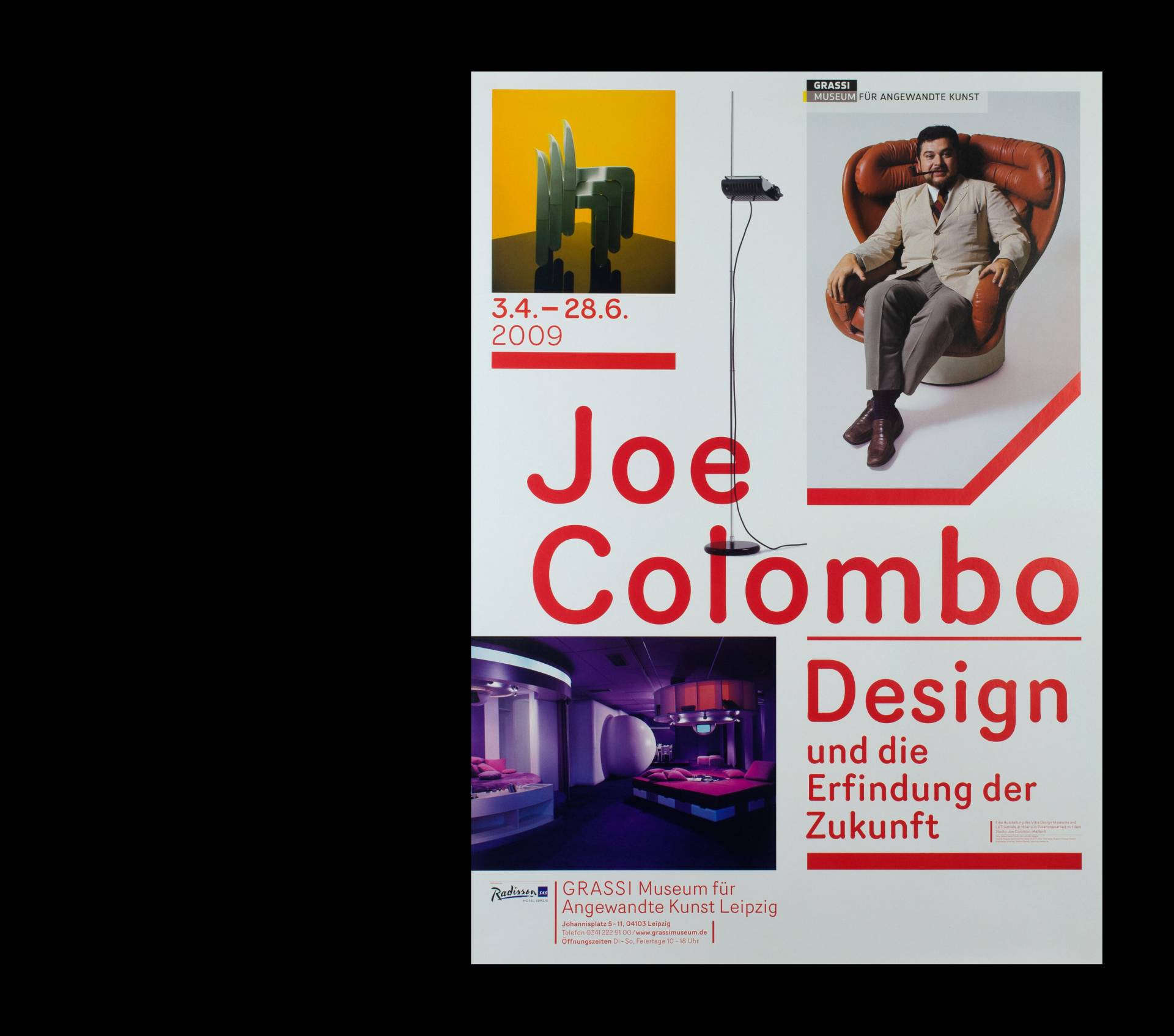 Visuelle Identität zur Ausstellung »Joe Colombo – Design und die Erfindung der Zukunft« für das Grassi Museum für Angewandte Kunst, Leipzig