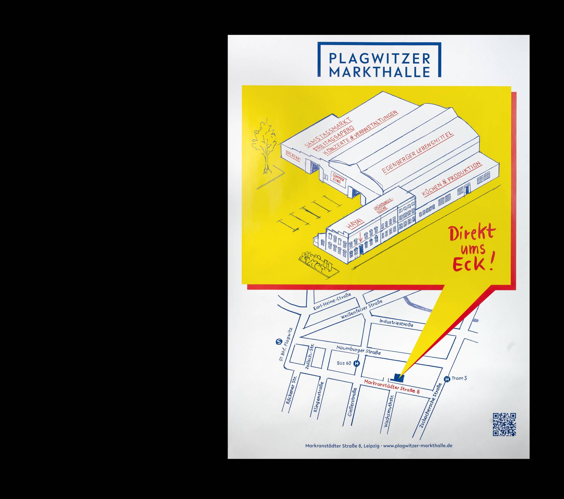 Keyvisual »Karte Plagwitzer Markthalle« für die Plagwitzer Markthalle