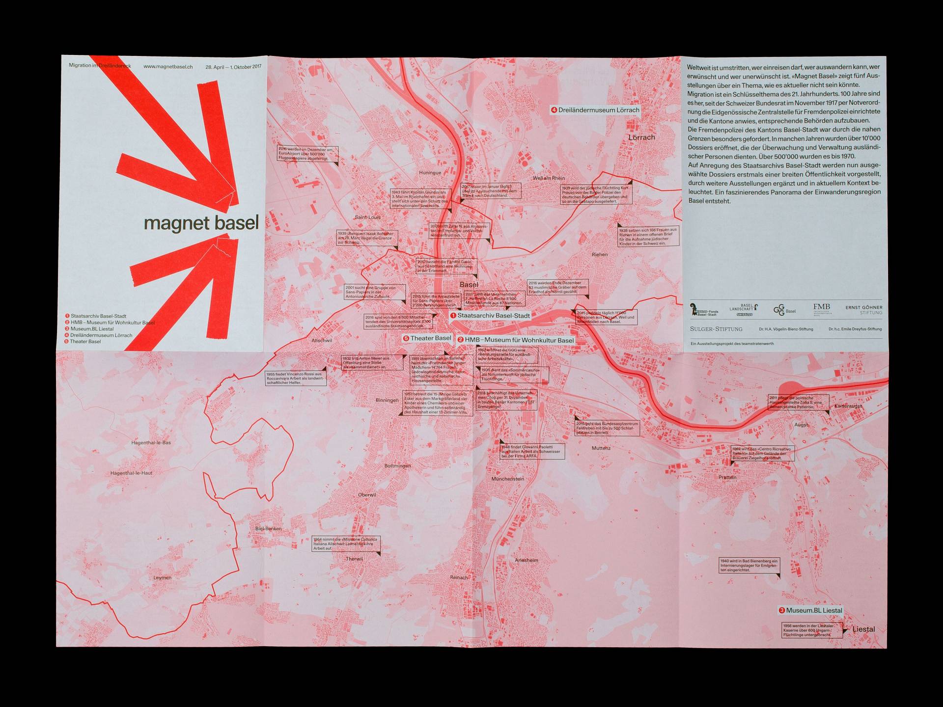 Visuelle Identität »Magnet Basel – Migration im Dreiländereck« für das Team Statenwerth, Basel