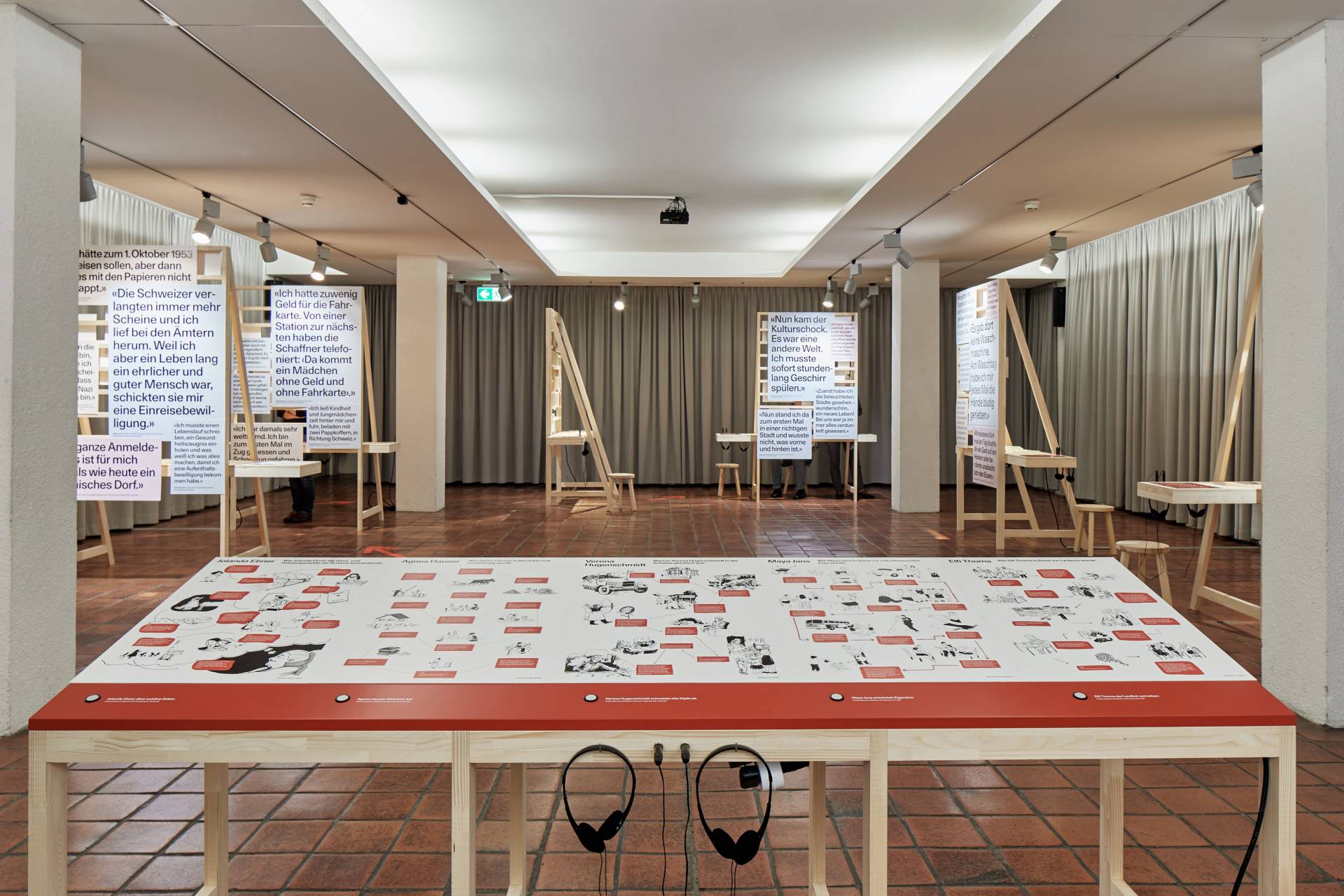 Ausstellungsgrafik »Magnet Basel – Migration im Dreiländereck« für das Team Stratenwerth, Basel
