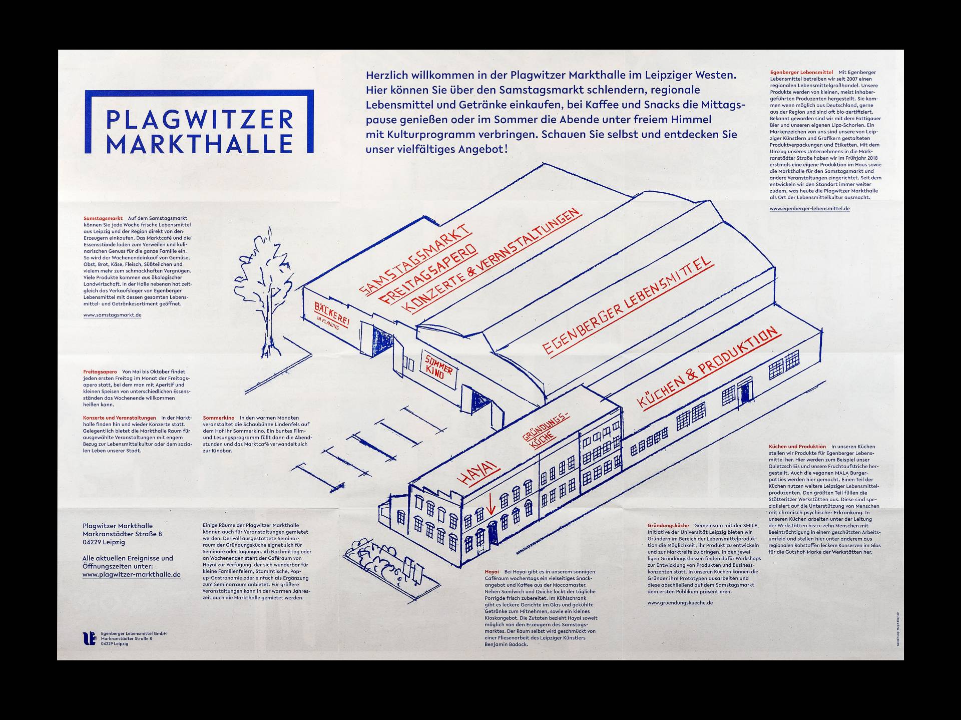 Visuelle Identität für die Plagwitzer Markthalle, Leipzig | Auftraggeber: Egenberger Lebensmittel GmbH, Liepzig