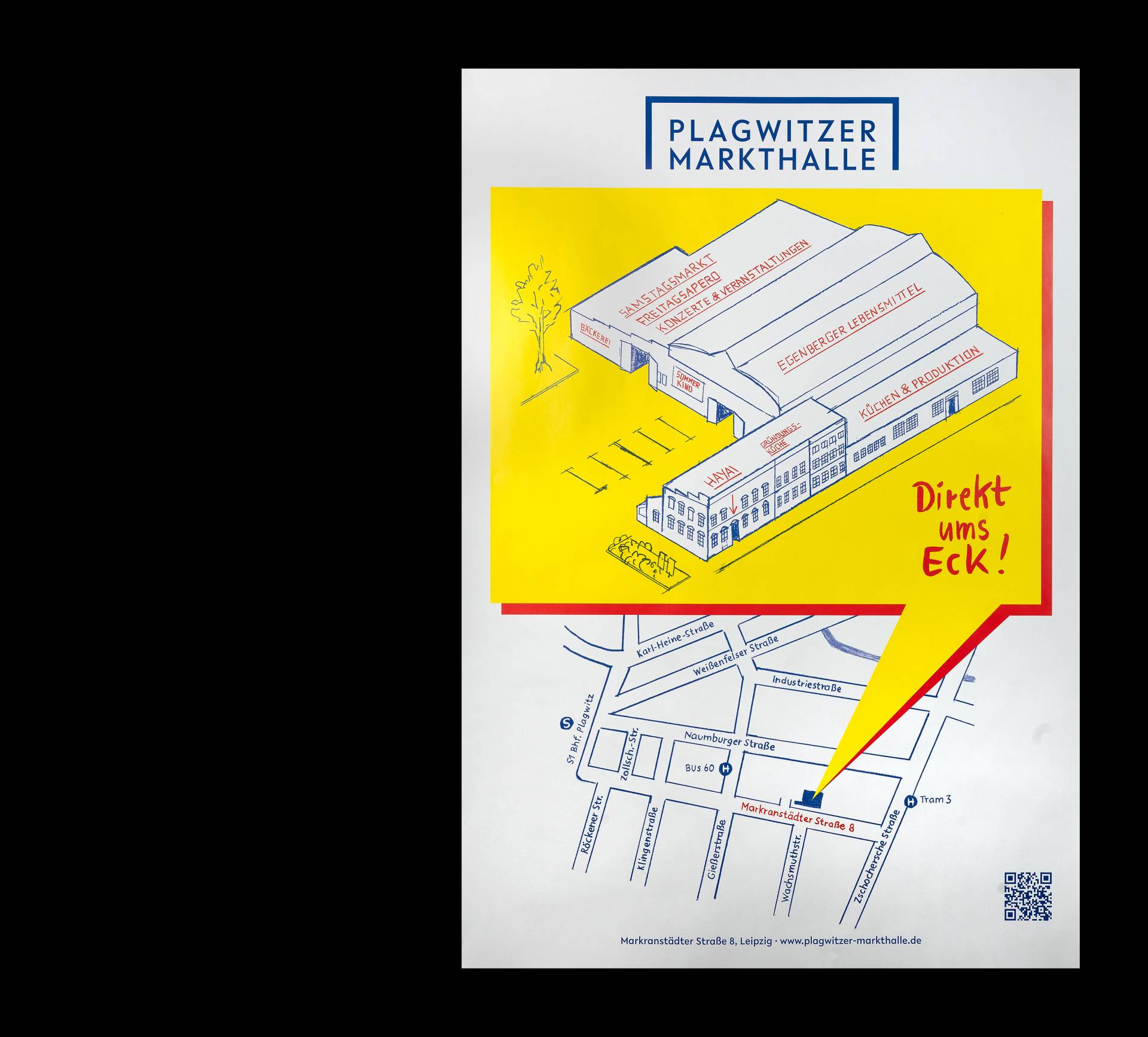 Visuelle Identität für die Plagwitzer Markthalle, Leipzig | Auftraggeber: Egenberger Lebensmittel GmbH, Liepzig