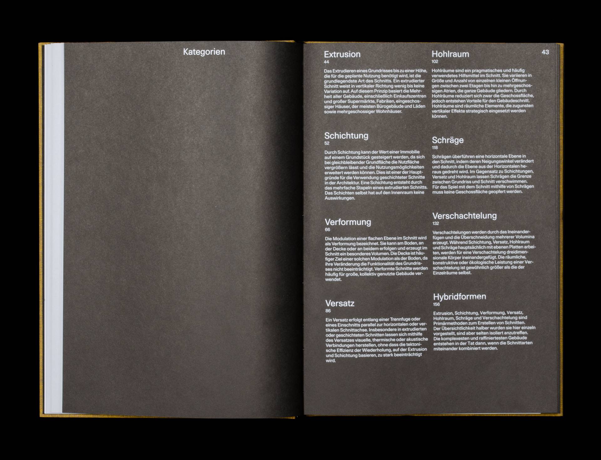 Publikation »Schnitte – Konstruktion und Raum« für den Birkhäuser Verlag, Basel