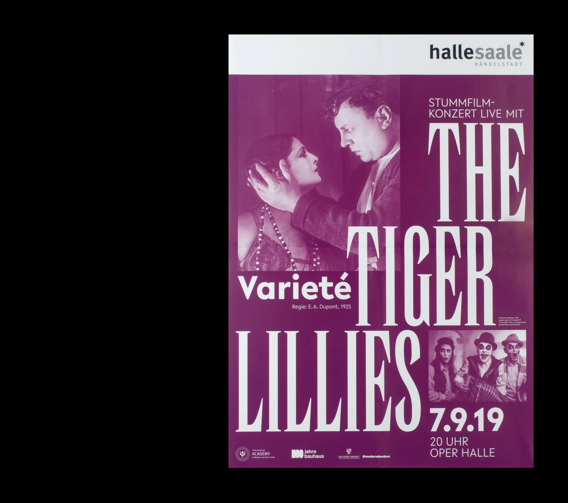Visuelle Identität für das Stummfilmkonzert »The Tiger Lillies« für die Oper Halle