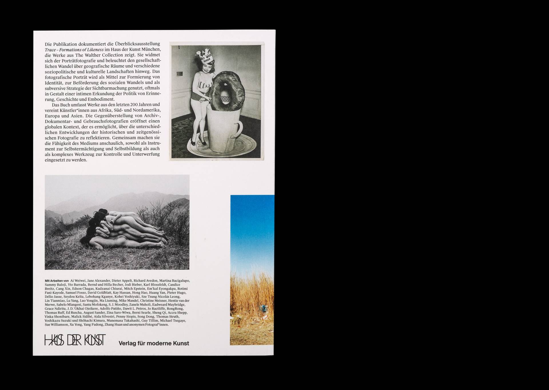 Publikation zur Ausstellung »Trace – Formations of Likeness | Fotografie und Video aus The Walther Collection« für das Haus der Kunst, München