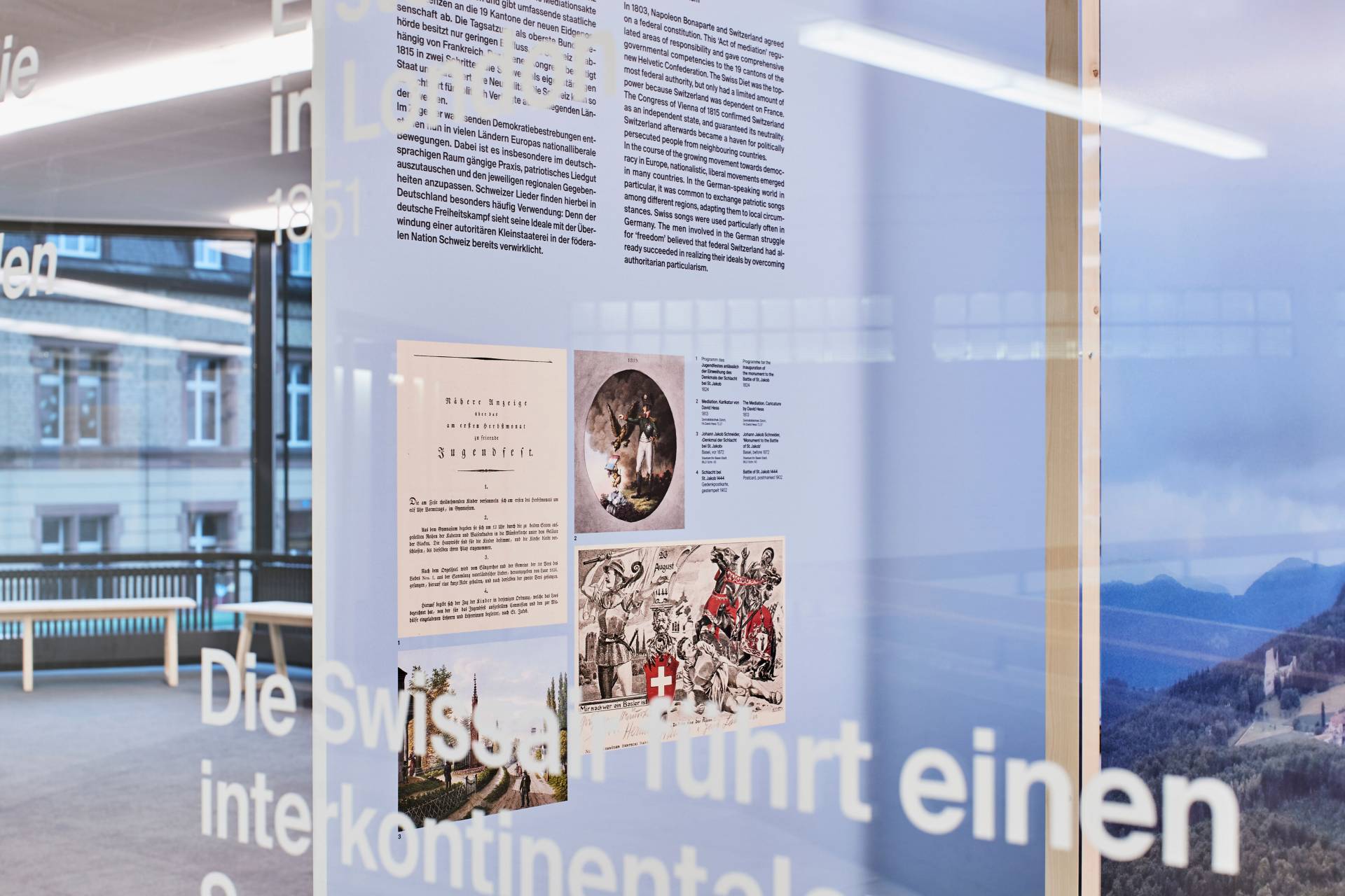 Ausstellungsgrafik «Unser Land»? Lesothos schweizerische Nationalhymne für das Musikwissenschaftliche Seminar der Universität Basel
