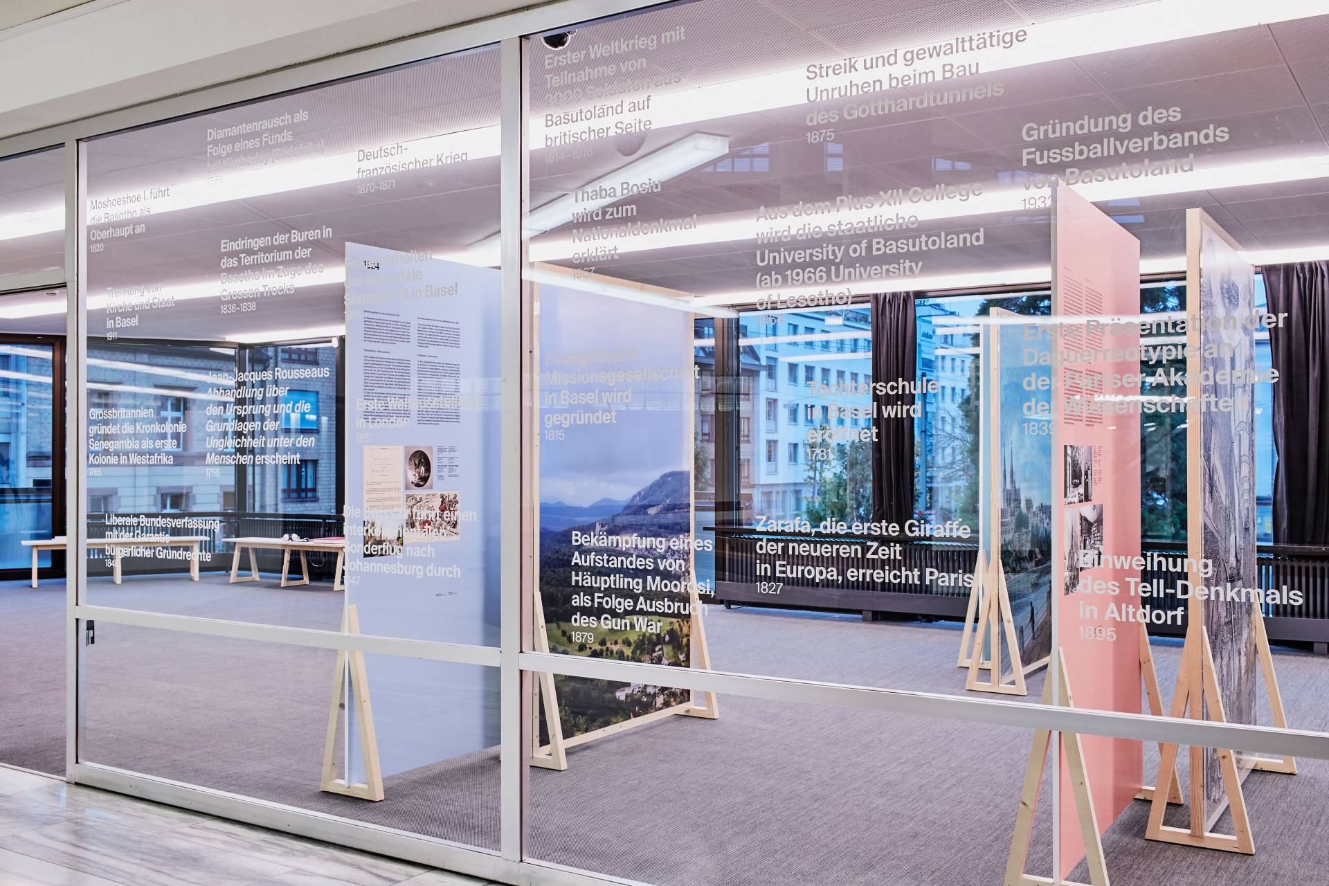 Ausstellungsgrafik «Unser Land»? Lesothos schweizerische Nationalhymne für das Musikwissenschaftliche Seminar der Universität Basel