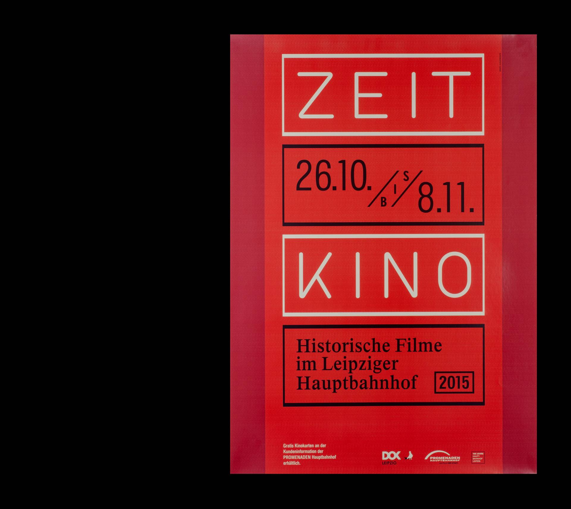 Visuelle Identität »Zeitkino – Historische Filme im Leipziger Hauptbahnhof« für die Leipziger Dok-Filmwochen GmbH