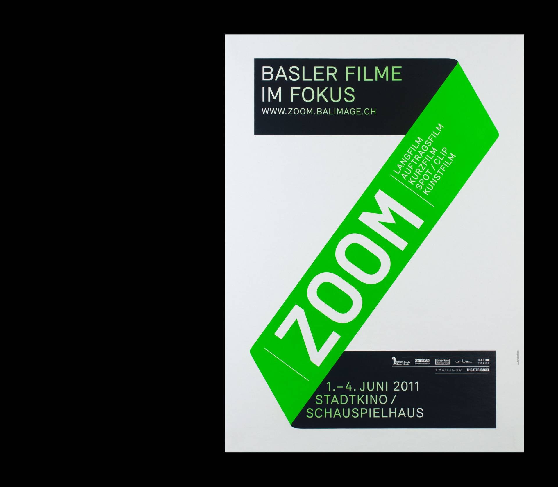 Visuelle Identität »Zoom – Basler Filme im Fokus« für Balimage, Basel